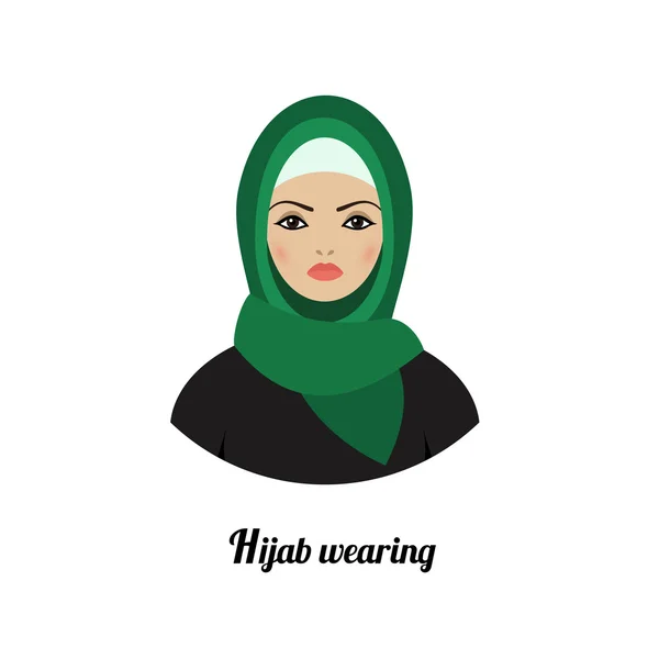 Muslimsk flicka avatar. — Stock vektor