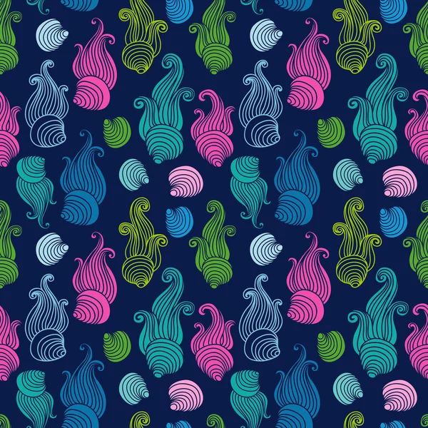 Sea shells seamless pattern — Stock Vector