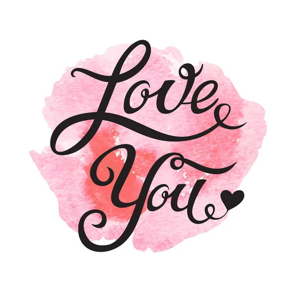 Love You hand drawn lettering — Stock Vector