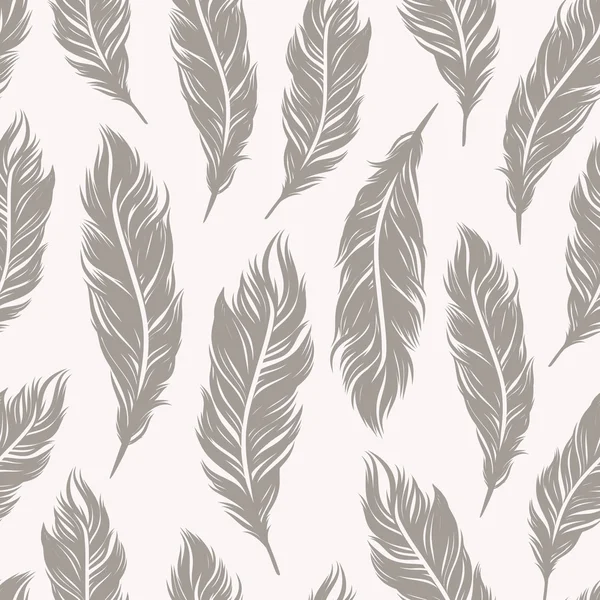 Art Deco seamless pattern with feathers — Stock Vector
