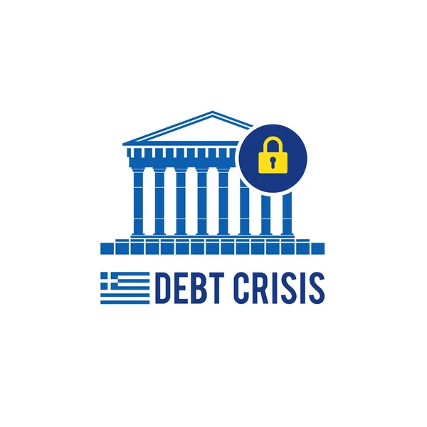 Greece debt crisis concept — Stock Vector