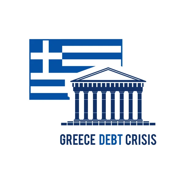 Grecia concepto de crisis de deuda — Vector de stock