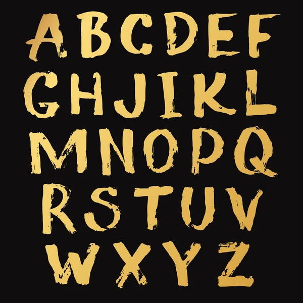 Svart alfabetet A-Z handskrivna — Stock vektor