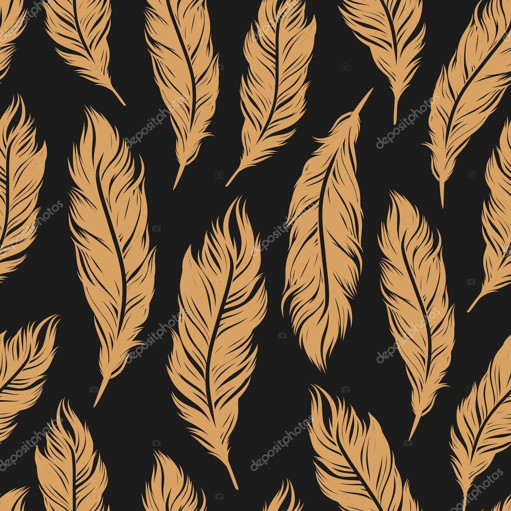 Art Deco seamless pattern with feathers Stock Vector by ©lub_lubachka  90970868, image size:1024x1024