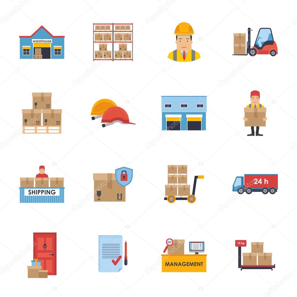 Warehousing and Logistic and Delivery icons