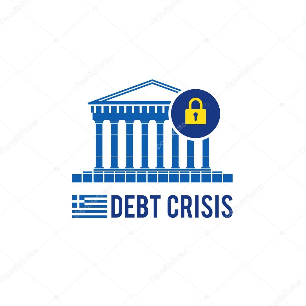 Greece debt crisis concept