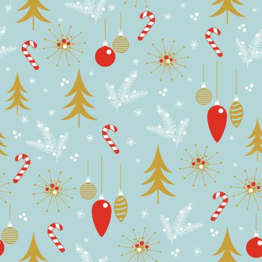 Noel Dikişsiz desen tasarım. Vektör kış tatil sembolleri