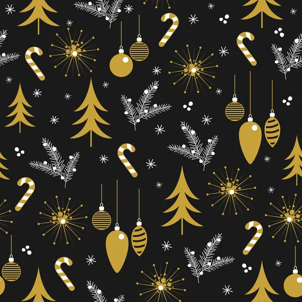 Diseño de patrón sin costuras de Navidad. Vector invierno vacaciones símbolos — Vector de stock