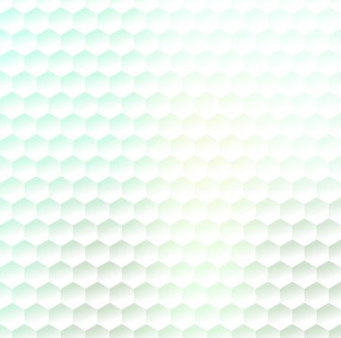 Hexagonal abstract white pattern with light green gradient effec