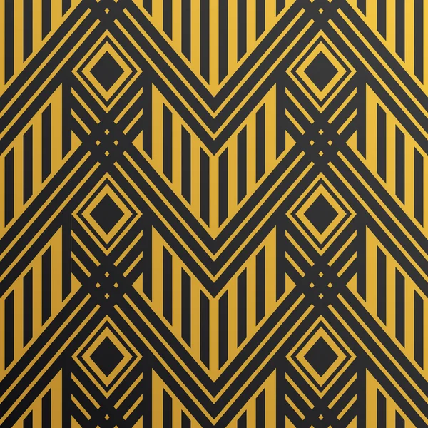 아트 데코 원활한 빈티지 벽지 패턴입니다. 기하학적 벡터 황금 장식 패턴. — 스톡 벡터