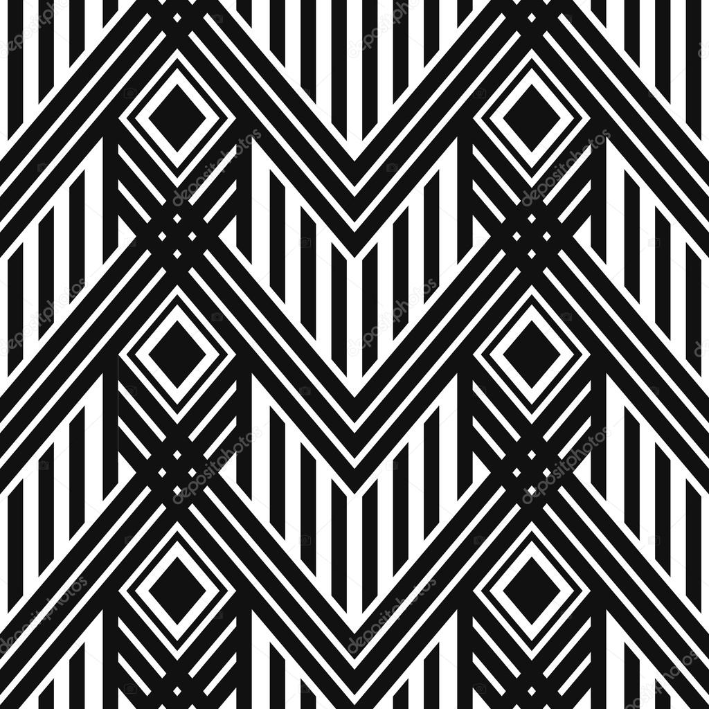 Art Deco seamless vintage wallpaper pattern. Geometric vector de