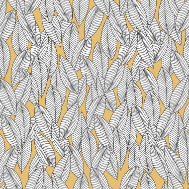 Kontur ile soyut monochromic desen vektör duvar kağıdı bırakır