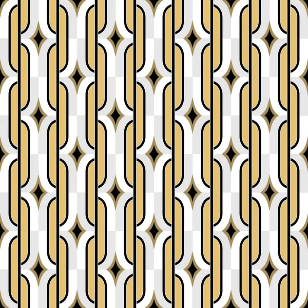 Art Deco golden seamless vintage wallpaper pattern. Geometric de — Stock Vector
