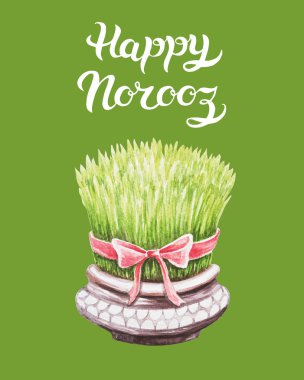 Başlık Happy Norooz ile El Çizilmiş Tebrik Kartı şablonu