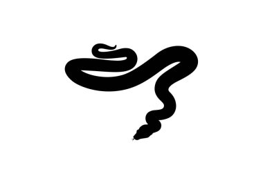 Siluet Boa - Beyaz arkaplanda Python siyahı