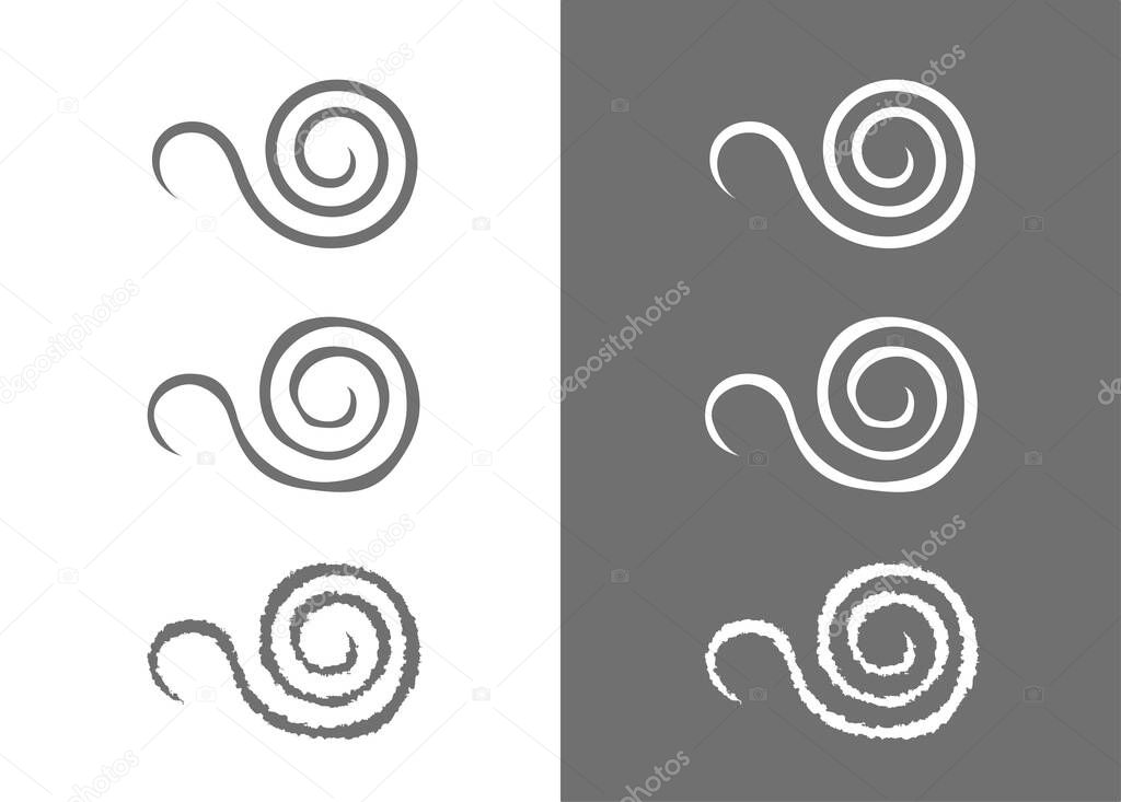 Spiral logo on light and dark background