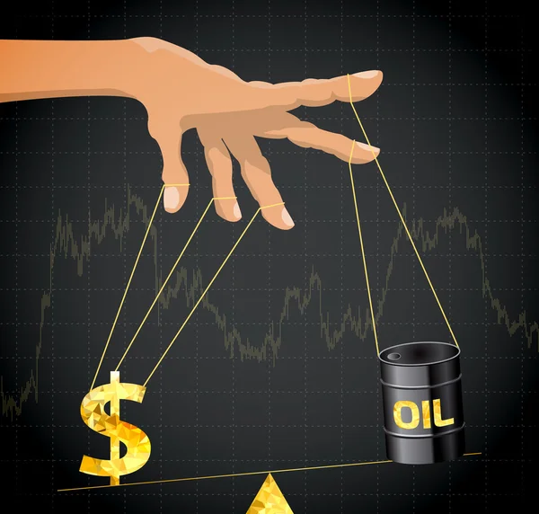 Manipulation du prix du pétrole . — Image vectorielle
