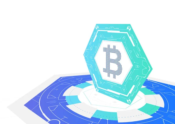 Symbole Bitcoin Sur Fond Abstrait Concept Monnaie Numérique — Image vectorielle