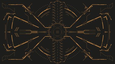 Hud arayüzü için gelecekteki görüntüleyici. Dijital kullanıcı arayüzü ekranı. Vektör illüstrasyonu.