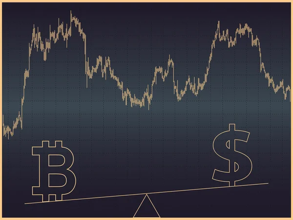 Bitcoin 対ドル — ストックベクタ