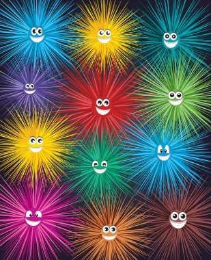 Arka plan ile renkli smiley.