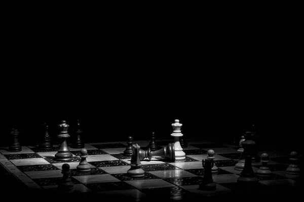 Chess photographed on a chessboard — Stock Photo, Image