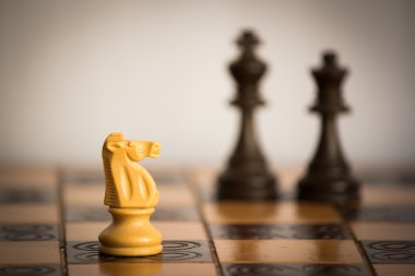 Satranç tahtasında fotoğraflanmış.