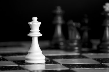 Satranç tahtasında fotoğraflanmış.