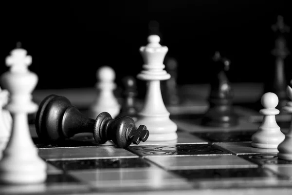 Chess photographed on a chessboard — Stock Photo, Image