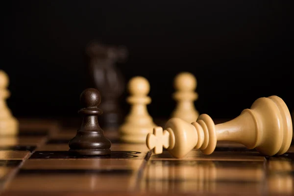 Chess photographed on a chessboard — Stock Photo, Image