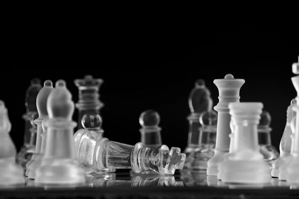 Chess photographed on a chessboard — Stock Photo, Image