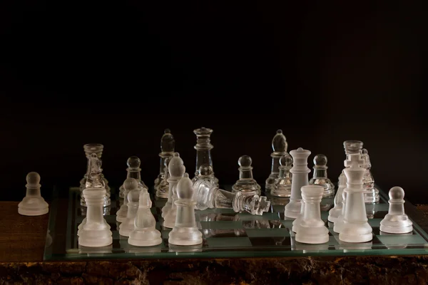 Chess photographed on a chessboard — Stock Photo, Image