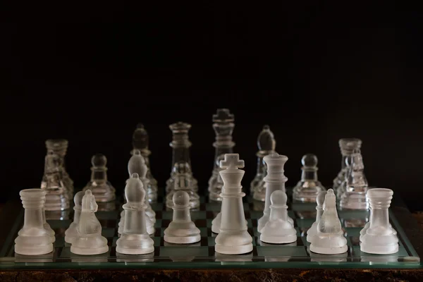 Chess photographed on a chessboard — Stock Photo, Image