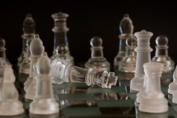 Chess photographed on a chessboard — Stock Photo, Image