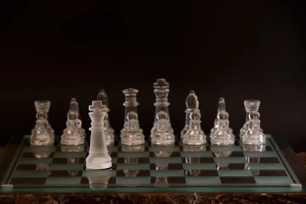 Chess photographed on a chessboard — Stock Photo, Image