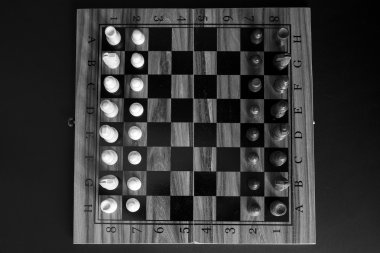 Satranç tahtasında fotoğraflanmış.