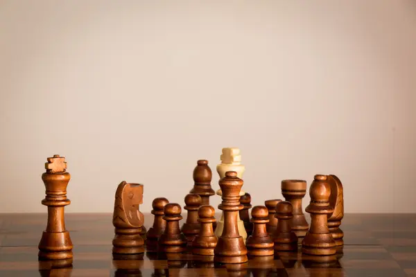 Chess photographed on a chessboard — Stock Photo, Image