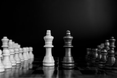 Satranç tahtasında fotoğraflanmış.