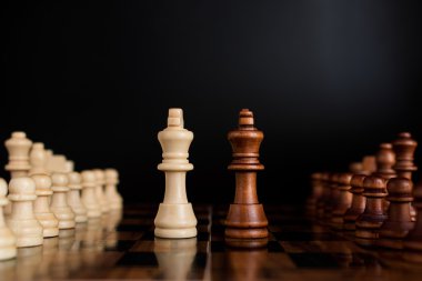 Satranç tahtasında fotoğraflanmış.