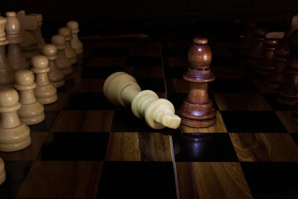 Chess photographed on a chessboard — Stock Photo, Image