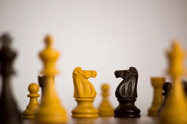 Chess photographed on a chessboard — Stock Photo, Image