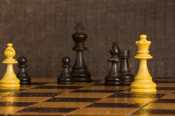 Chess photographed on a chessboard — Stock Photo, Image