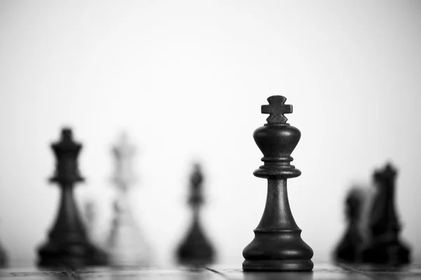 Chess photographed on a chessboard — Stock Photo, Image