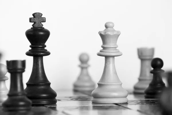 Chess photographed on a chessboard — Stock Photo, Image