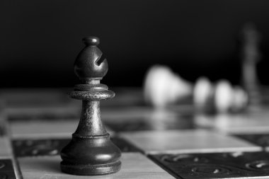 Satranç tahtasında fotoğraflanmış.