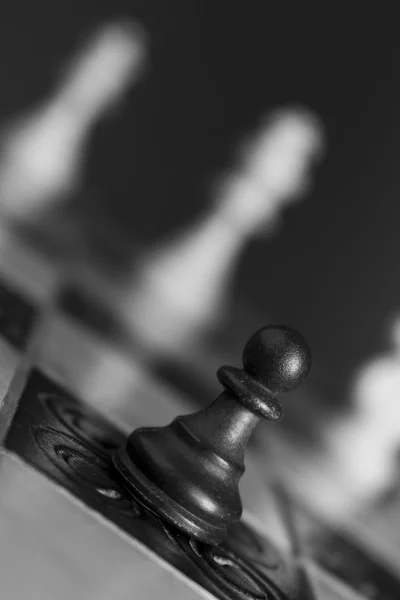 Schach auf einem Schachbrett fotografiert — Stockfoto