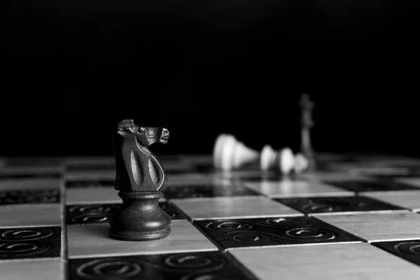 Chess photographed on a chessboard — Stock Photo, Image