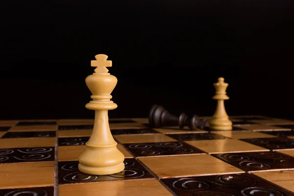 Chess photographed on a chessboard — Stock Photo, Image