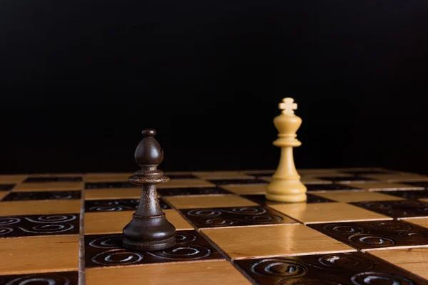 Șah fotografiat pe o tablă de șah — Fotografie, imagine de stoc