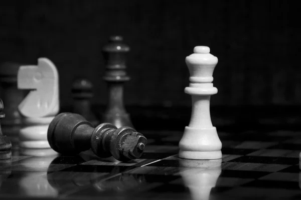 Chess photographed on a chessboard — Stock Photo, Image